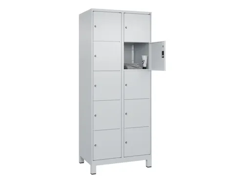 lockerkast,HxBxD 1950x800x500mm,2x5vakken,vak B 400mm,cil.-slot,voeten