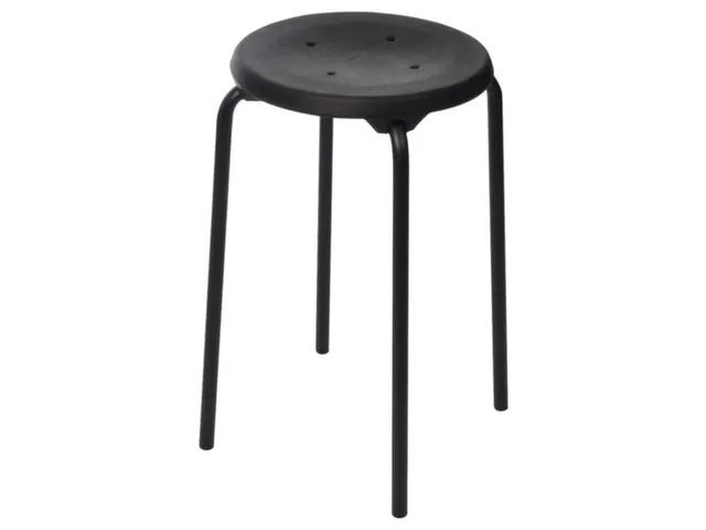 Stapelkruk H 580Mm Zit/onderstel Pu-Zitting Zwart/zwart