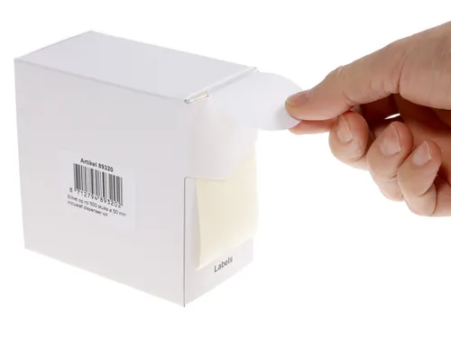 Etiketten Op Rol 50mm Wit Met Dispenser 500 Stuks
