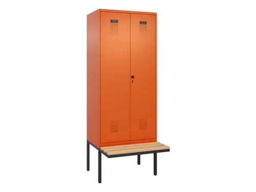 locker met bank,voor scheiding van kleding,HxBxD 2120x800x815mm,2vak
