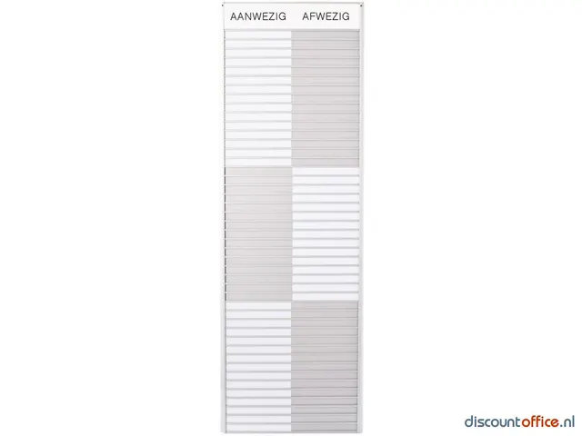 In-uit Bord 45 Namen Aluminium Aan/afwezigheidsbord Wit