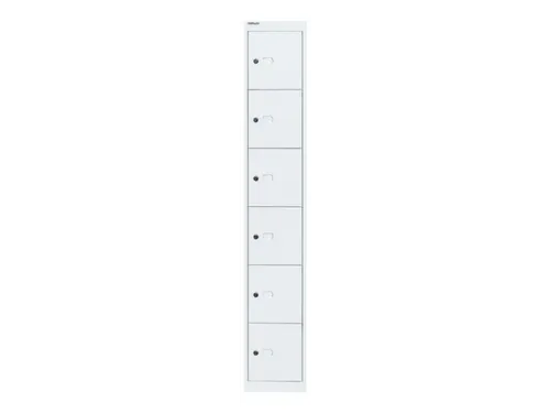 lockerkast,HxBxD 1802x305x457mm,1x6vakken,cil.-slot,romp verkeerswit