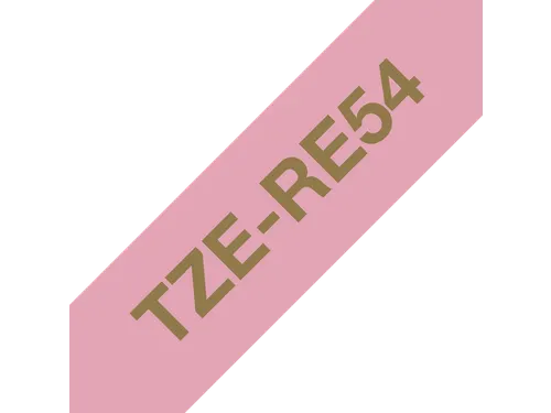Brother TZe-RE54 stoflint goud op roze - breedte 24 mm, lengte 4 meter