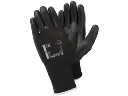 Tegera 866 polyester precisiehandschoenen zwart maat 10, per 6 paar
