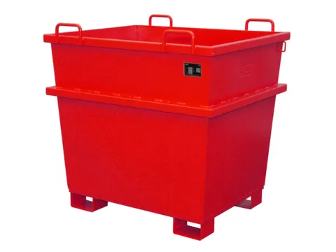 Universele Stortgoedbak Rood Heftruck Kraantraverse 1215x1040x1200mm