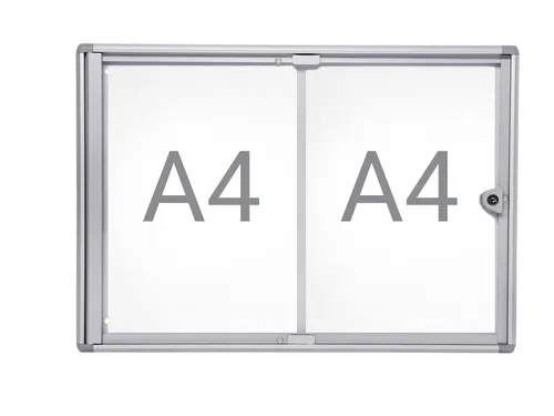 Binnenvitrine wand MAULextraslim whiteboard 2xA4 met slot