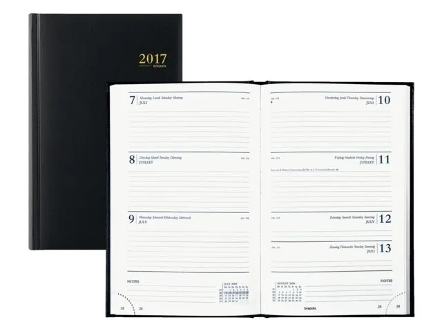 Agenda 2027 Brepols Saturnus Lima 7dagen/2pagina's zwart