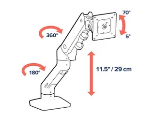 HX Bureau Monitorarm Mat Zwart - 6