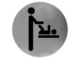 Pictogram Rond Luierverschoning Rvs, Ps0005cs 116mm