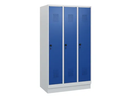schoollocker,HxBxD 1630x900x500mm,3vak,vak B 300mm,draaigrendel,sokkel