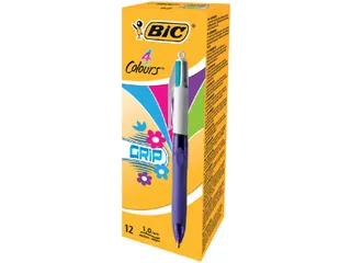 Balpen BIC 4kleuren Grip Medium Fashion - 2