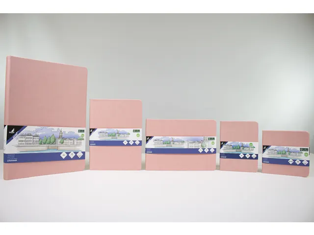 Schetsboek Kangaro A4 oud roze PU HC 80 blad 140gr roomwit met elastie