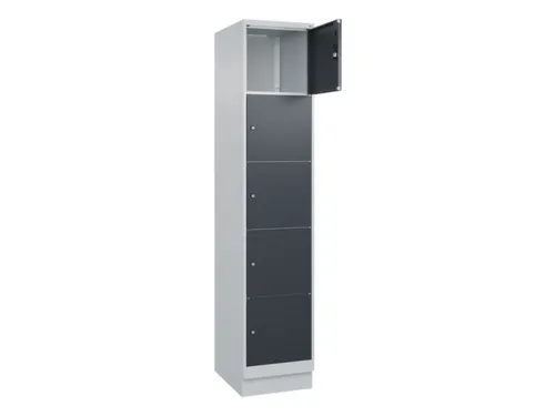 lockerkast,HxBxD 1950x400x500mm,1x5vakken,vak B 400mm,cil.-slot,sokkel