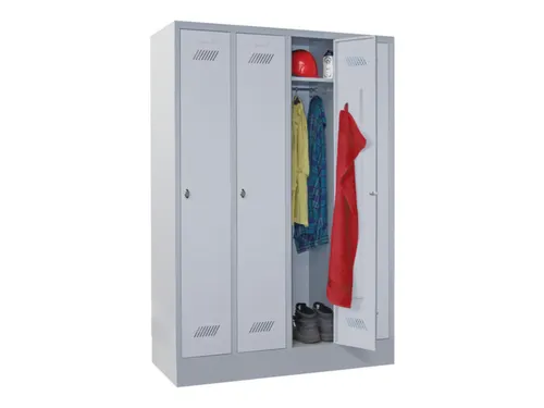 lockerkast,HxBxD 1850x1200x500mm,4vak,RAL7035,front RAL7035