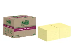 Memoblok Super Sticky 654 RSS12CY recycled 76x76mm canary yellow