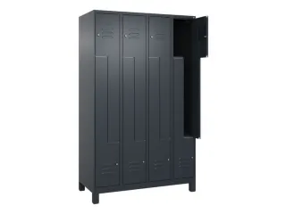 Z-garderobekast,HxBxD 1950x1200x500mm,vak B 150/300mm,cil.-slot,voeten - 2