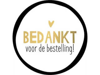 KP Sticker rond 40mm "Bedankt voor de bestelling" goud hart 250 stuks - 1
