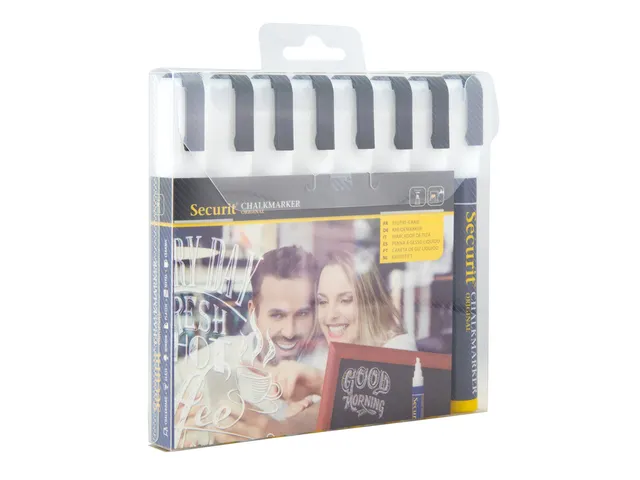 Krijtstift Securit SMA-510 Schuin 2-6mm Wit 8 Stuks
