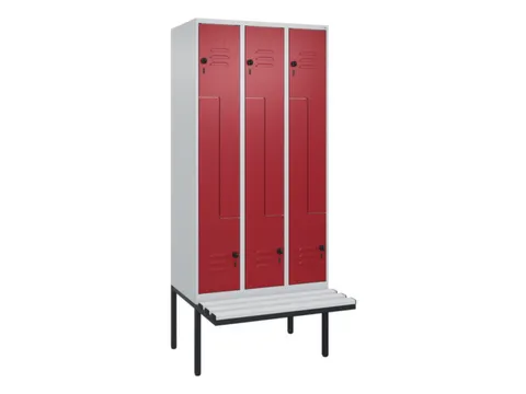 Z-garderobekast,HxBxD 2120x900x815mm,6vak,vak B 300mm,draaigrendel