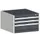 ladekast HxBxD 400x650x525mm 3laden RAL7035 front RAL7016
