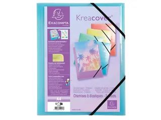 Elastomap Kreacover A4 3 Kleppen Assorti Pastel - 52