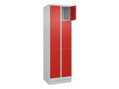 lockerkast,HxBxD 1950x600x500mm,2x5vakken,vak B 300mm,cil.-slot,sokkel
