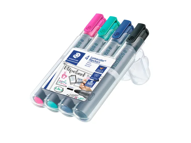 Feutre Staedtler 356 pour bloc papier chevalet ogive 2mm set 4 pièces
