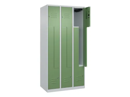 Z-garderobekast,HxBxD 1850x900x500mm,vak B 150/300mm,cil.-slot