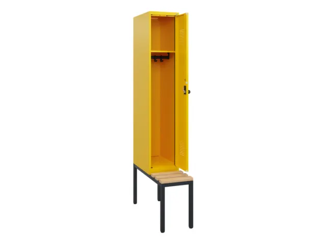 locker met bank,HxBxD 1950x300x815mm,1vak,vak B 300mm,draaigrendel