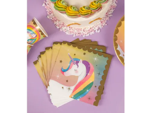 Unicorn servetten 16x16cm 16 stuks