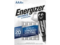 batterijen Lithium AAA, blister van 4 stuks
