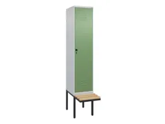locker met bank,HxBxD 2120x400x815mm,1vak,vak B 400mm,draaigrendel