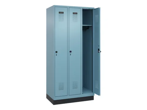 locker,HxBxD 1950x900x500mm,3vak,vak B 300mm,draaigrendel,sokkel