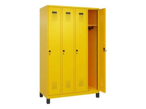 locker,HxBxD 1950x1200x500mm,4vak,vak B 300mm,draaigrendel,voeten