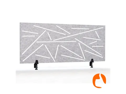 Akoestisch Bureaupaneel met patroon uitsnede 60x160cm Lichtgrijs