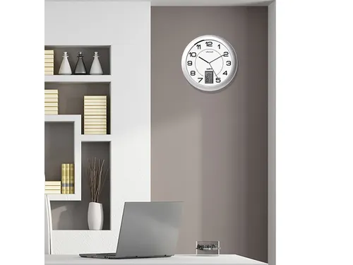 Wandklok Unilux Instinct Ø31cm Zilvergrijs cijferaanduiding