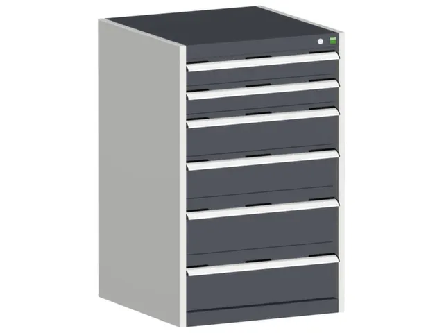 ladekast HxBxD 1000x650x525mm 6laden romp RAL7035 front RAL7016