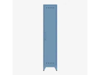 garderobekast,HxBxD 1800x380x510mm,1vak,4voeten,romp blauw,front blauw - 1