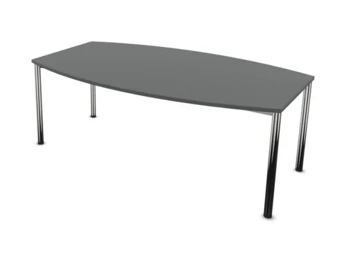 vergadertafel,HxBxD 740x2000x1200mm,vatvormig,MS-donkergrijs
