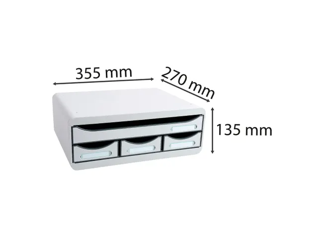 TOOLBOX MINI 4 lades Office lichtgrijs