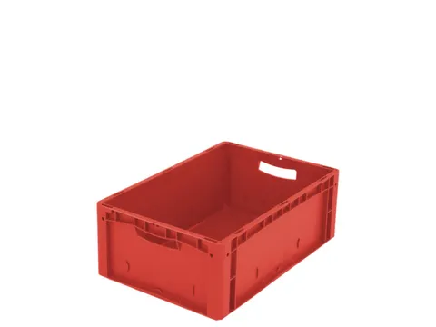 Euronorm Stapelkrat Pp 220x600x400mm Wanden/bodem Gesloten Rood 44l