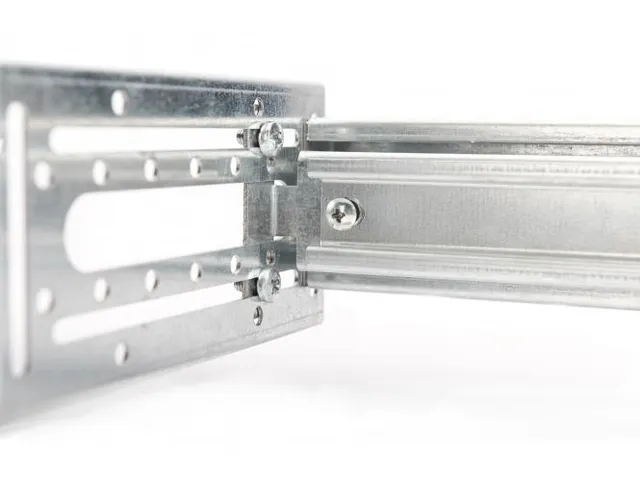 DIN-raildrager 4U 178x483x223mm verzinkt incl. hoge hoedrail verstelb.
