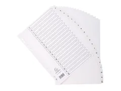 Bedrukte tabbladen met geplastificeerde tabs 20 tabs AZ A4 Wit