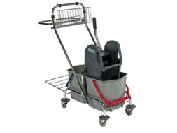 dweilwagen,HxBxD 1000x410x930mm,emmer 2x17l ROOD/BLAUW,mopwringer