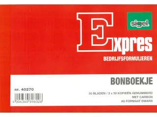 Bonboekje Sigel Expres A6 met carbon blok a 3x50 blad - 1
