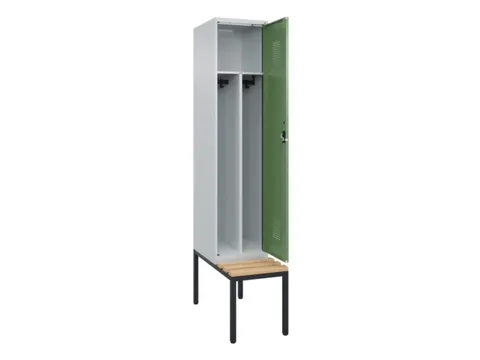 locker met bank,voor scheiding van kleding,HxBxD 2120x400x815mm,1vak
