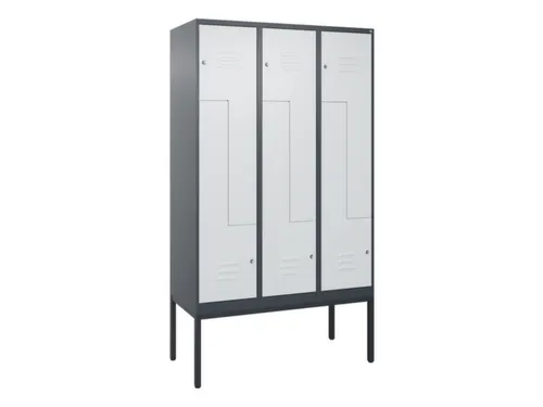 Z-garderobekast,HxBxD 2120x1200x500mm,vak B 200/400mm,cil.-slot
