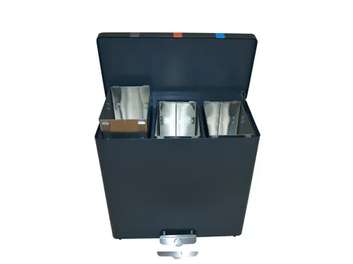 Brandveilige Pedaalemmer Recyclokick 3 Grafietgrijs 3x 34 liter