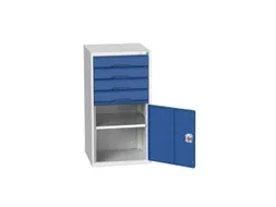 ladekast HxBxD 1000x525x550mm 4laden romp RAL7035 front RAL5010