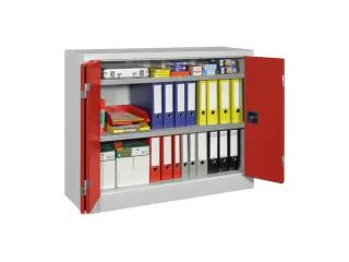 Vouwdeurkast 1000x1200x400mm 2legborden Verzinkt Ral7035 Front Ral3000 - 1